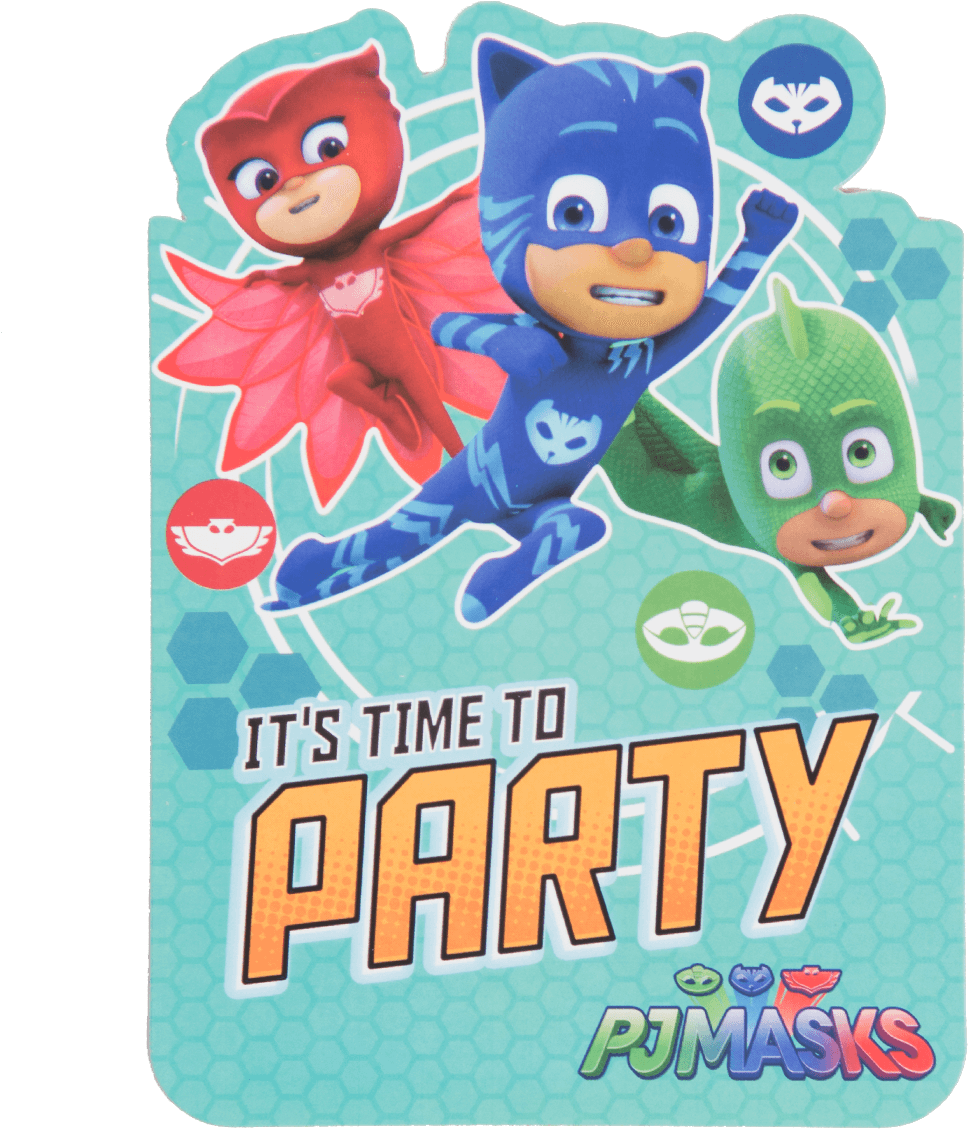 P J Masks Party Invitation