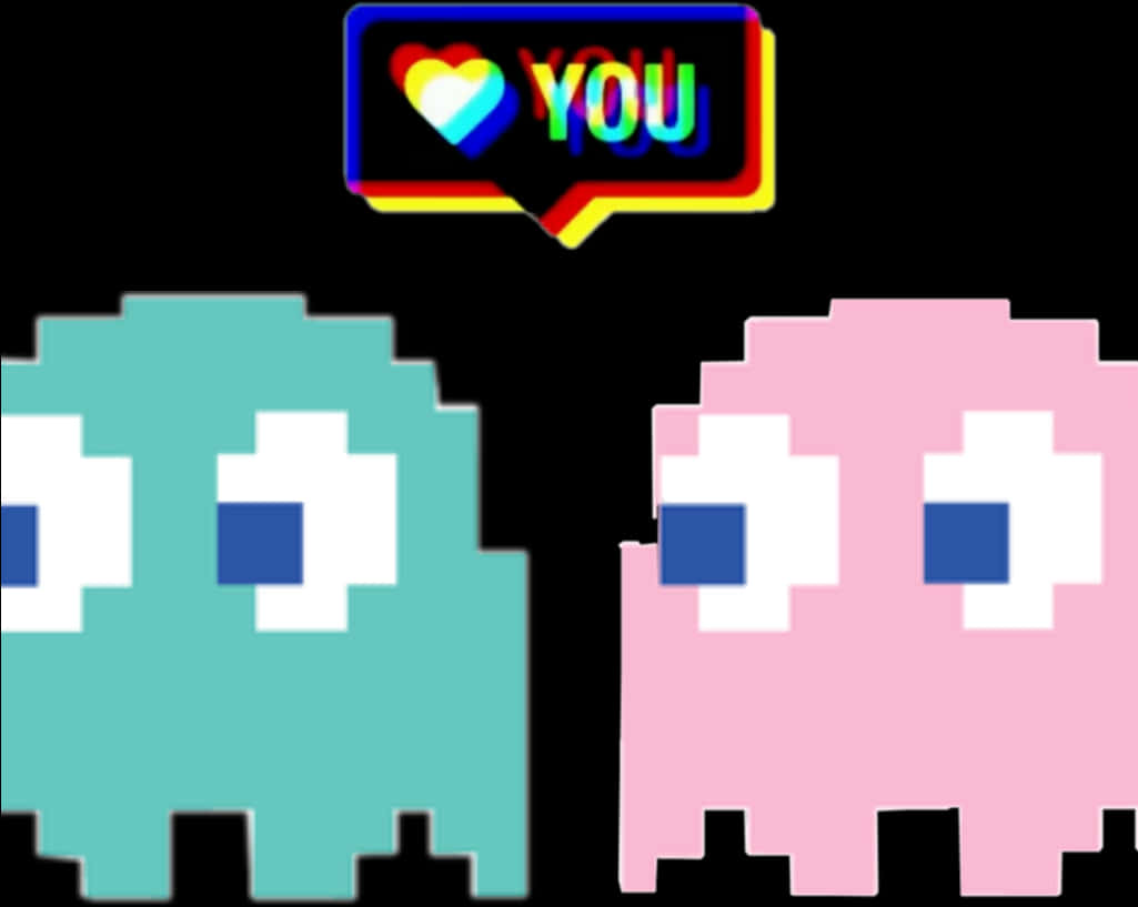 Pacman Ghosts Love You Graphic