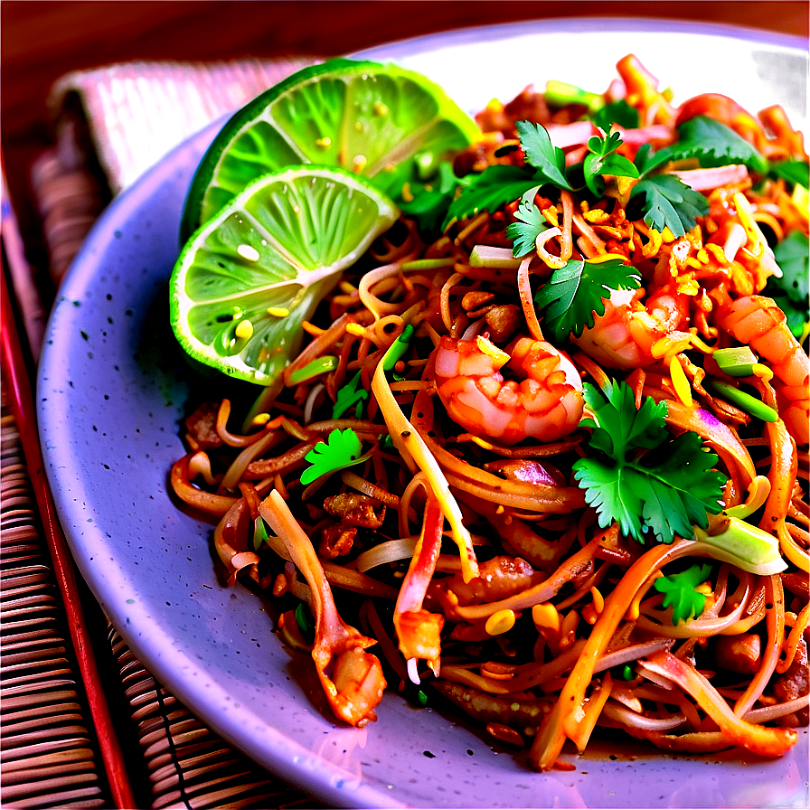 Pad Thai With Cilantro Finish Png Edx40