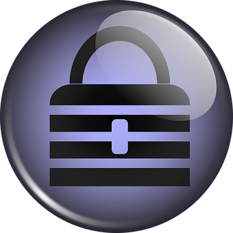 Padlock Icon Glossy Button