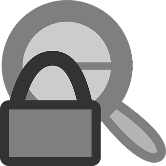 Padlockand Magnifying Glass Icon