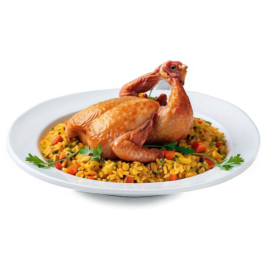 Paella With Crispy Skin Chicken Png 23