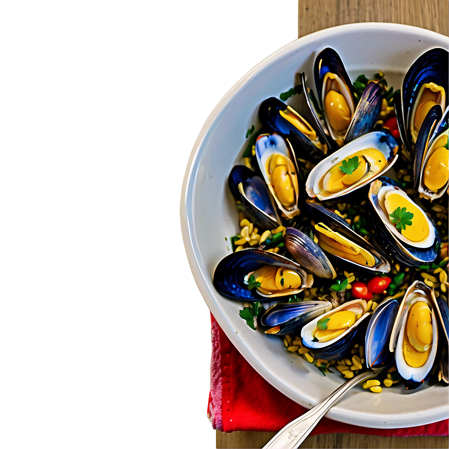 Paella With Fresh Clams And Mussels Png 15