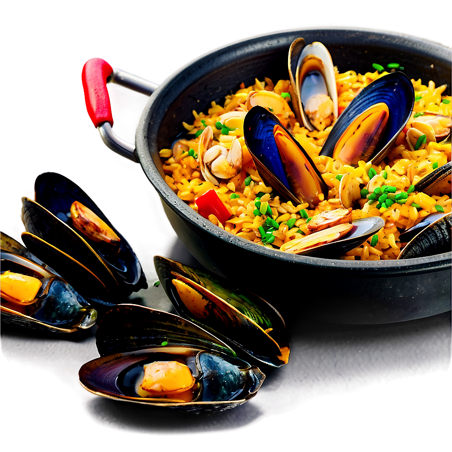 Paella With Fresh Clams And Mussels Png 80