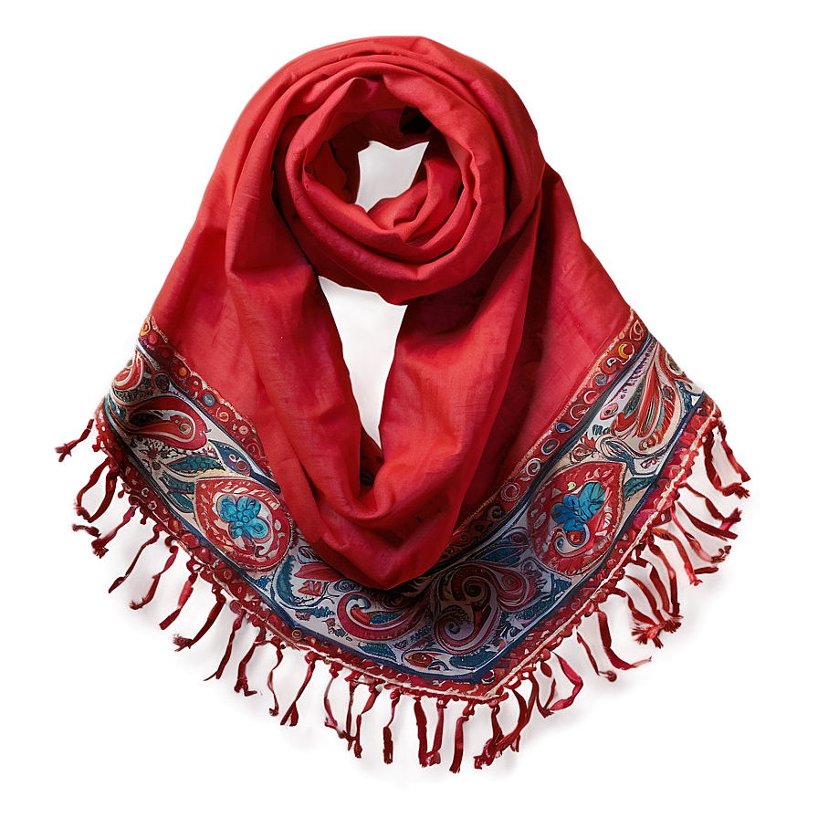 Paisley Red Scarf Png 06252024