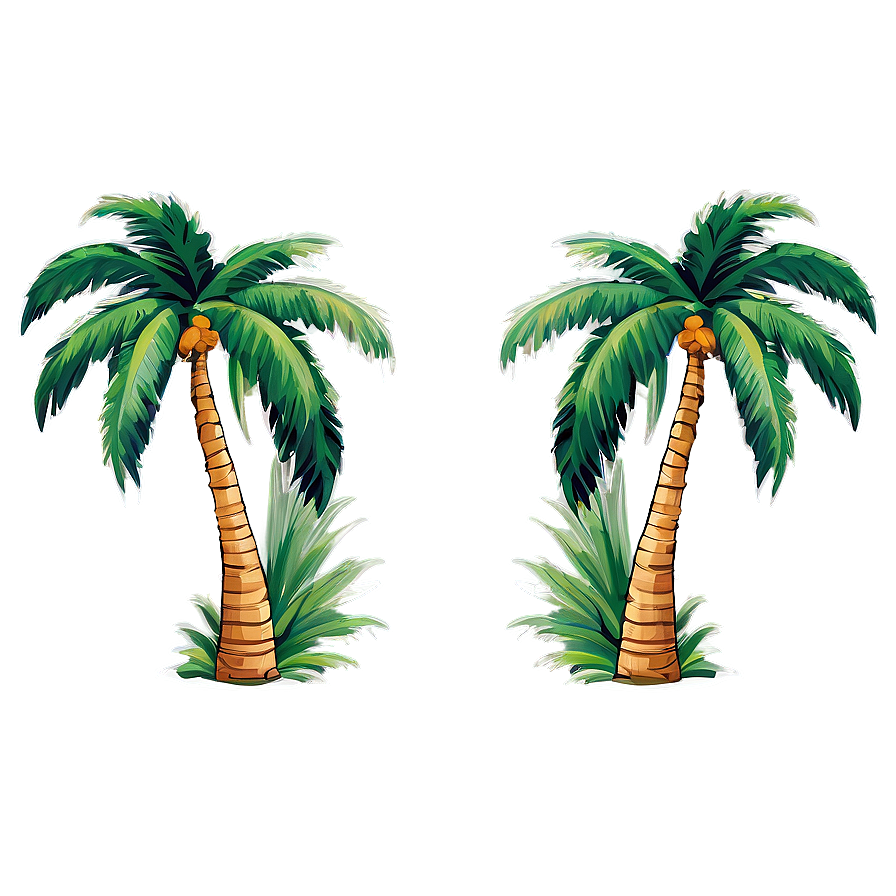 Palm Trees And Ocean Png Xkd56