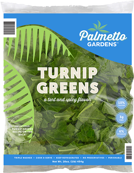 Palmetto Gardens Turnip Greens Packaging