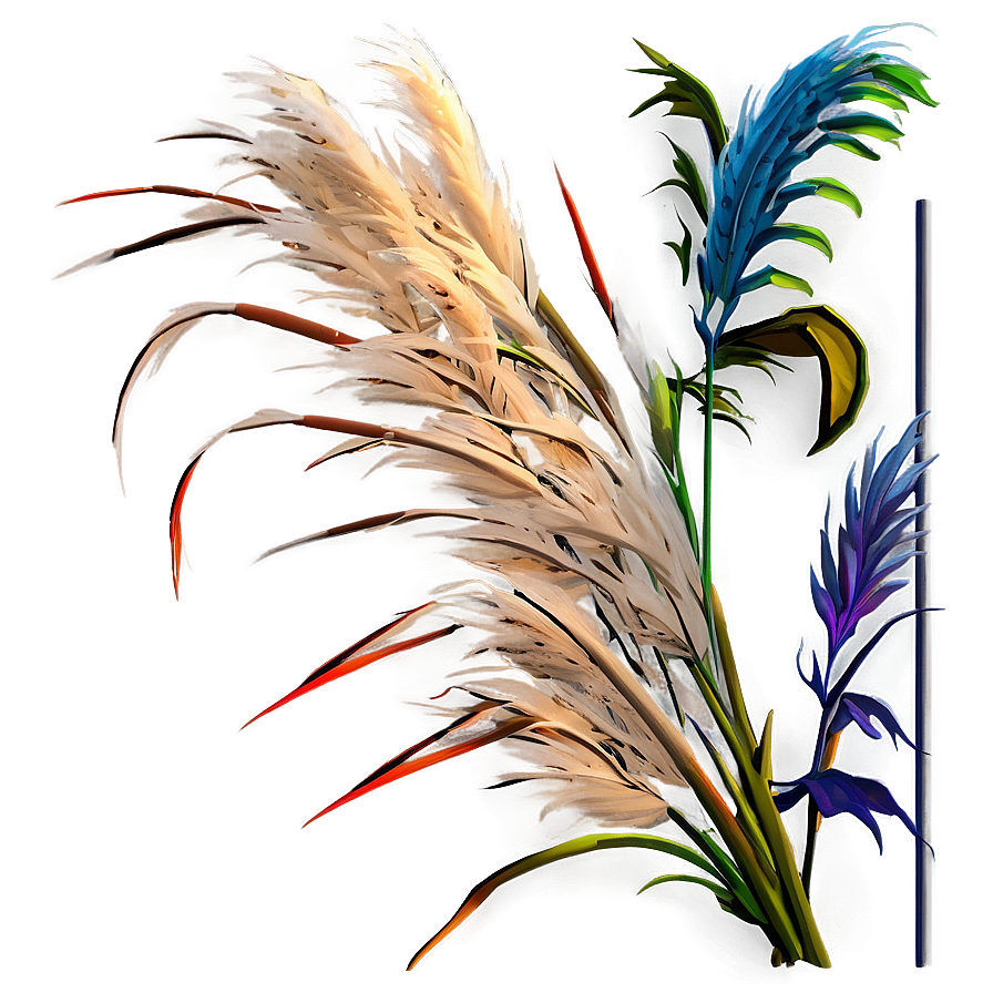 Pampas Grass Sunset Png Qff