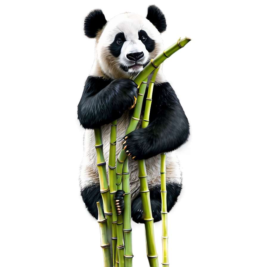 Panda Holding Bamboo Stick Png 96