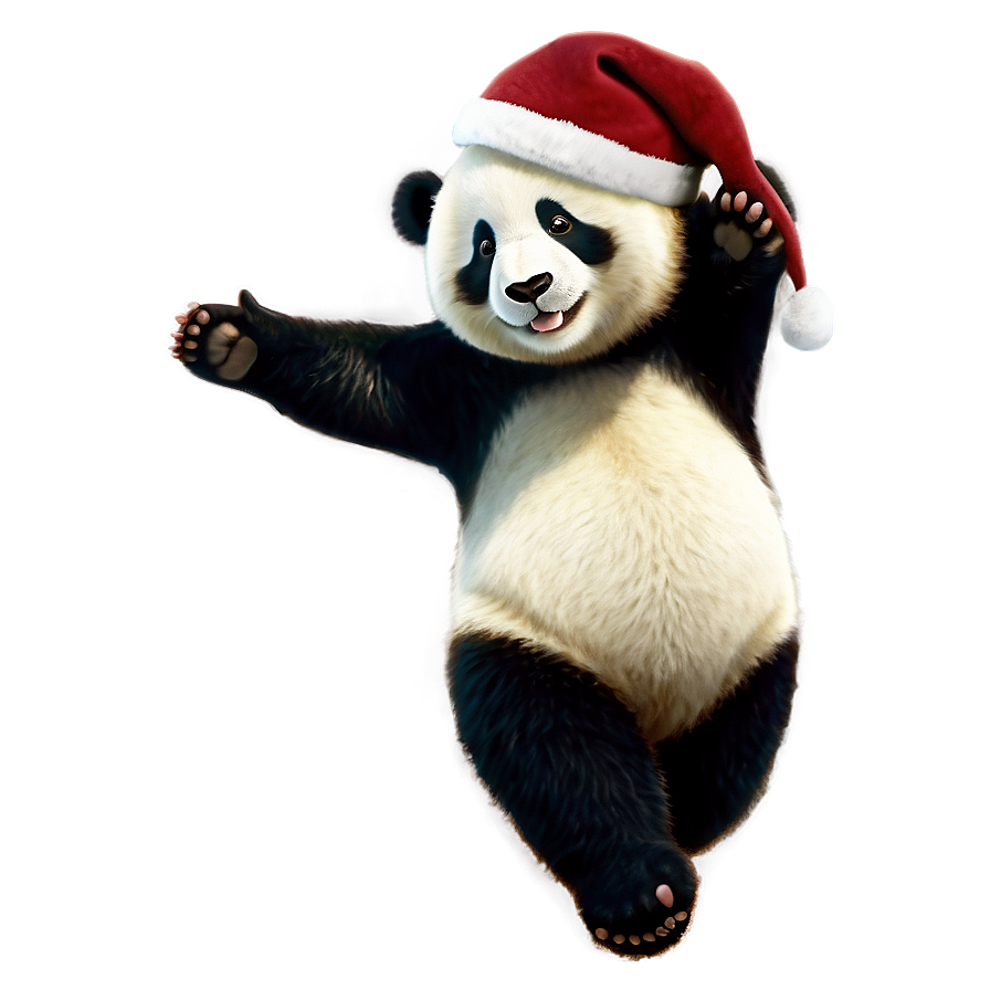 Panda In A Santa Hat Png Rll71