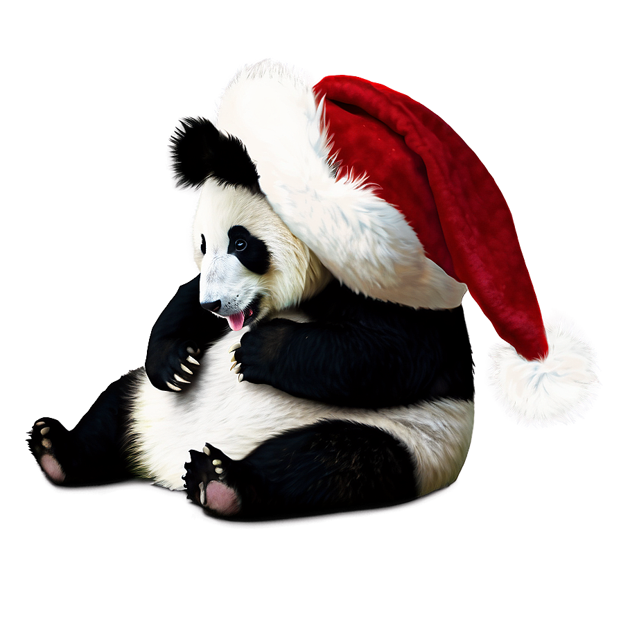 Panda In A Santa Hat Png Upc