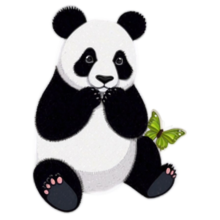 Panda With Butterfly Png 36