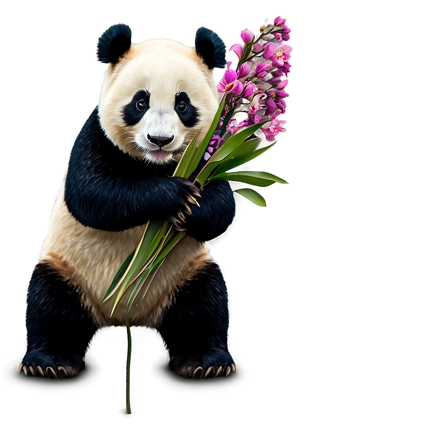 Panda With Flowers Png 05062024