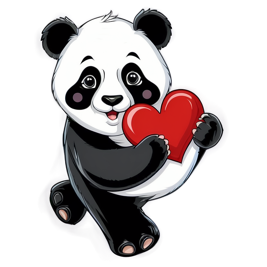 Panda With Heart Png 05062024