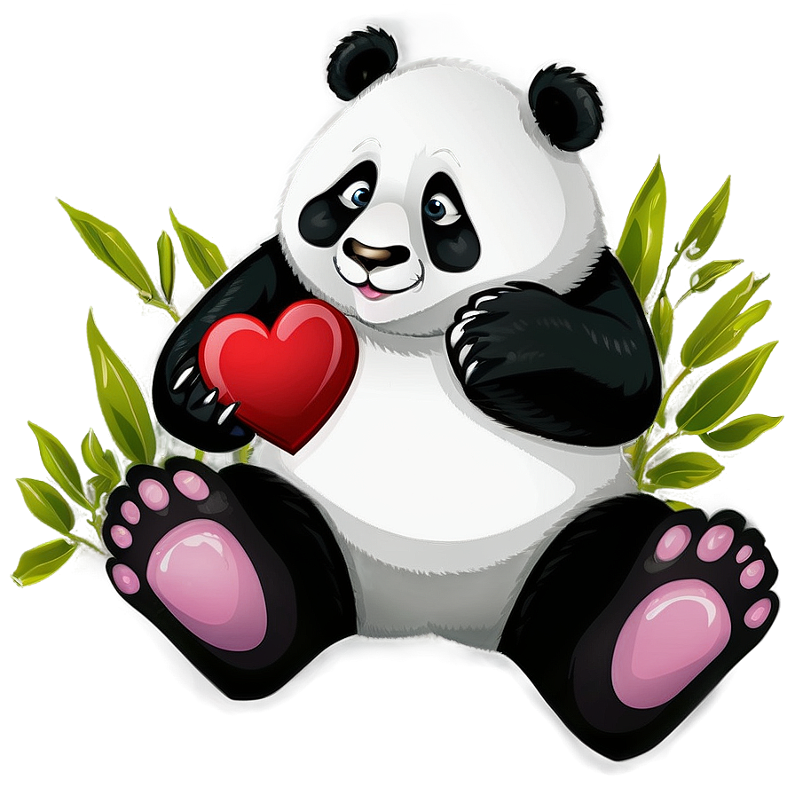 Panda With Heart Png 70