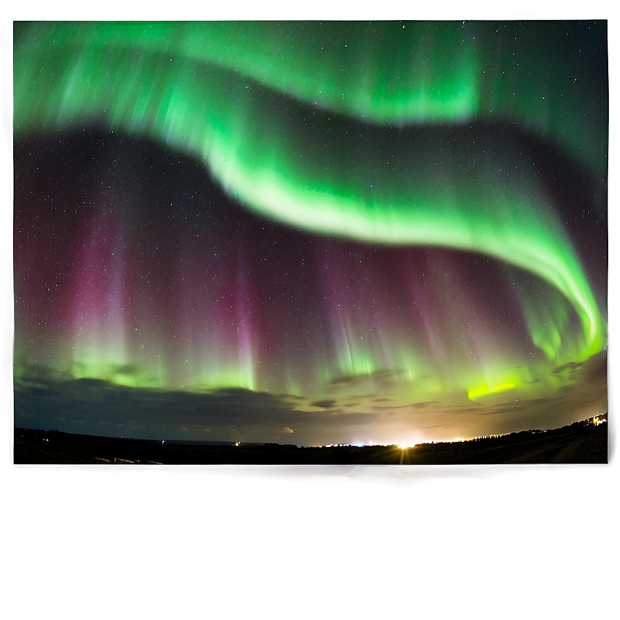 Panoramic Aurora Night View Png Upp