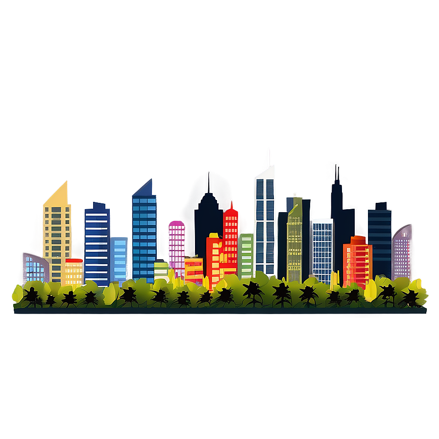 Panoramic City Skyline Png 10