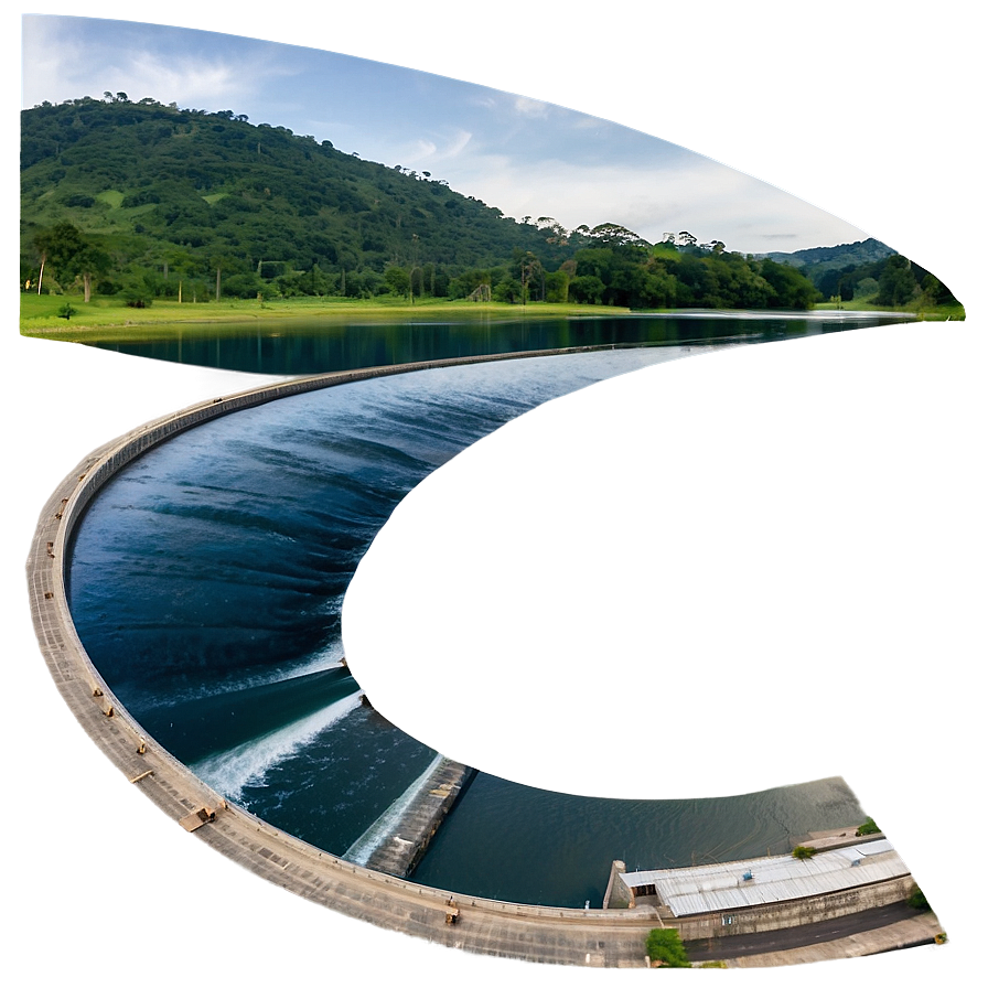 Panoramic View Of Valley Dam Png Alj67