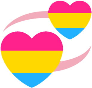 Pansexual Pride Hearts