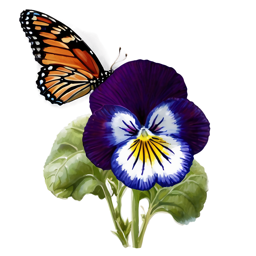 Pansy And Butterfly Png 06232024