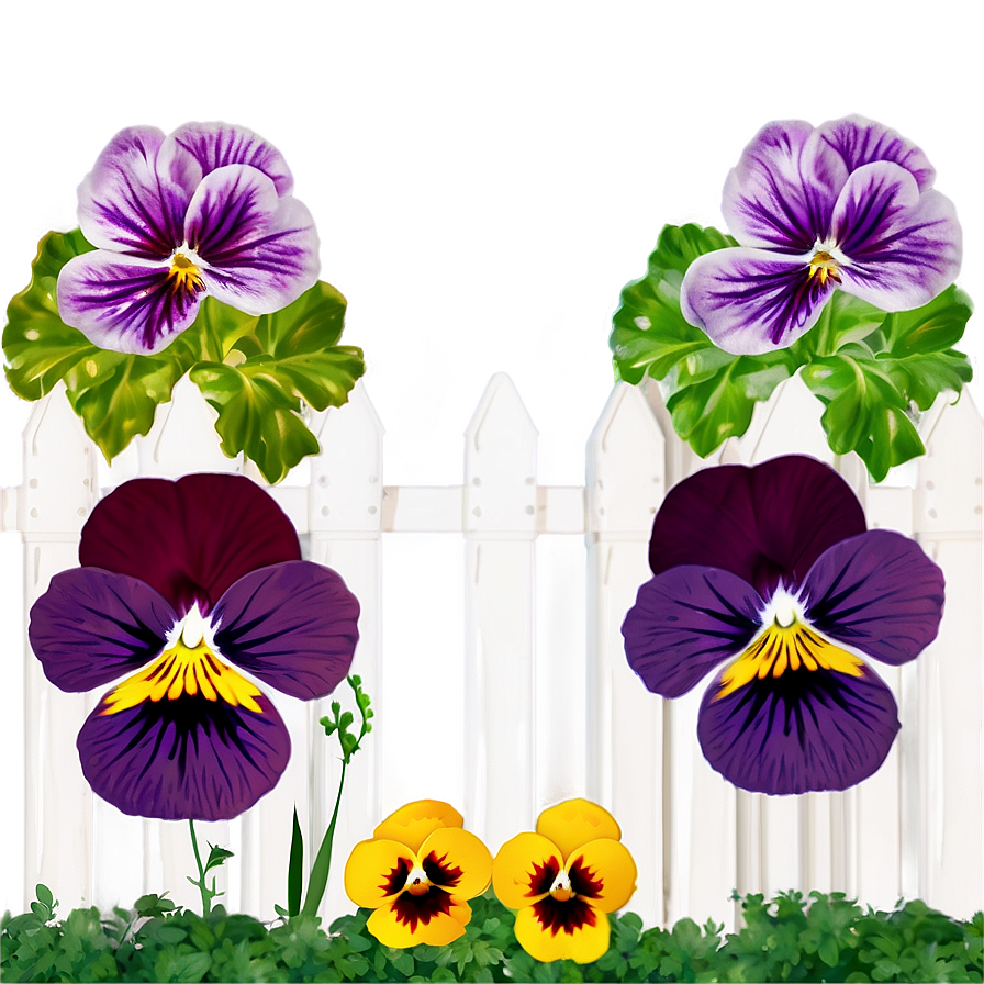 Pansy Garden Scene Png 28