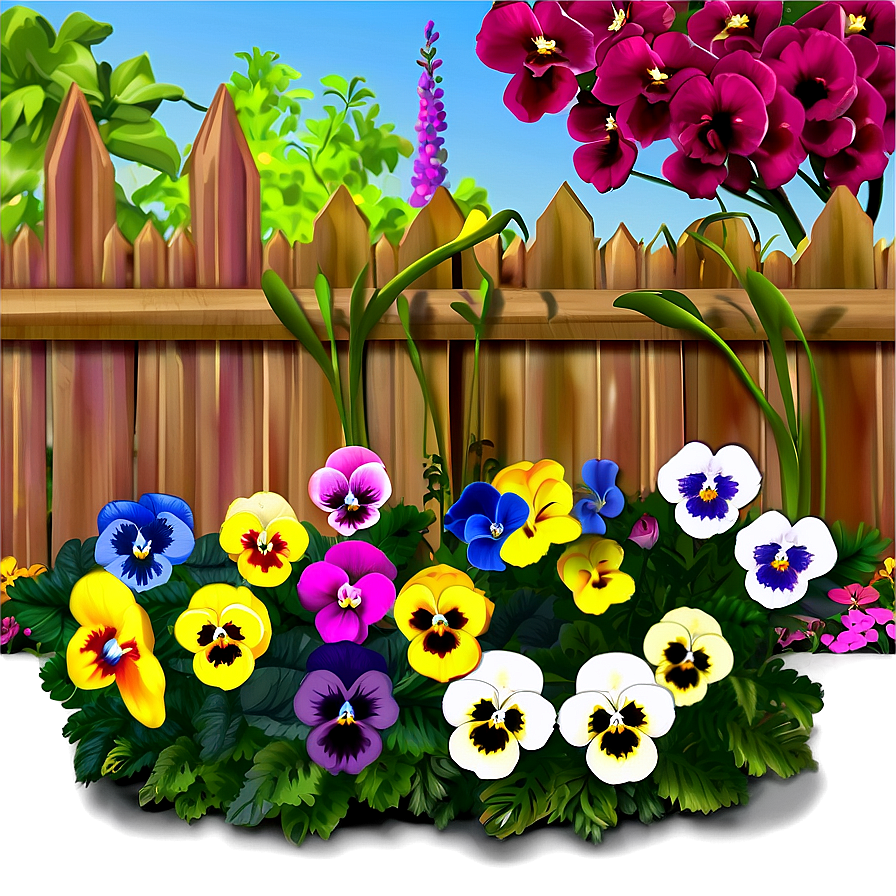 Pansy Garden Scene Png Udf71