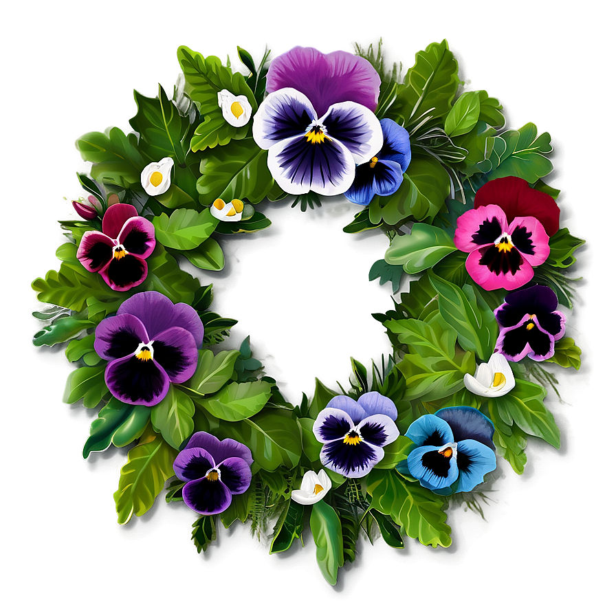 Pansy Wreath Png 06232024