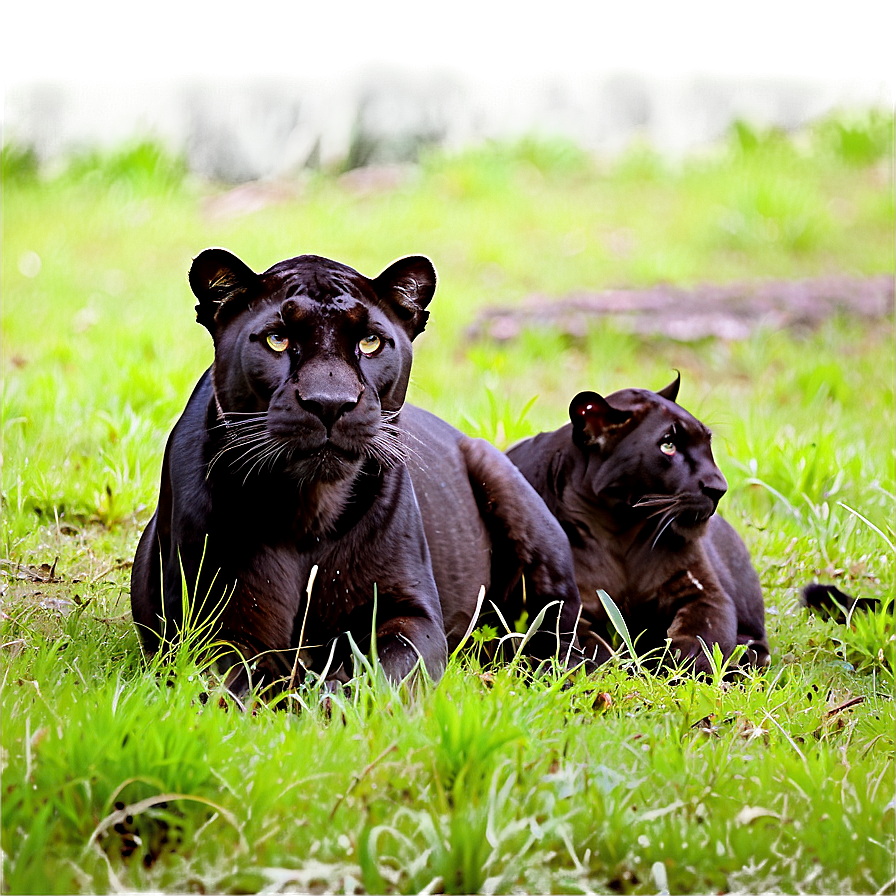 Panthers Family Wildlife Png Fhp