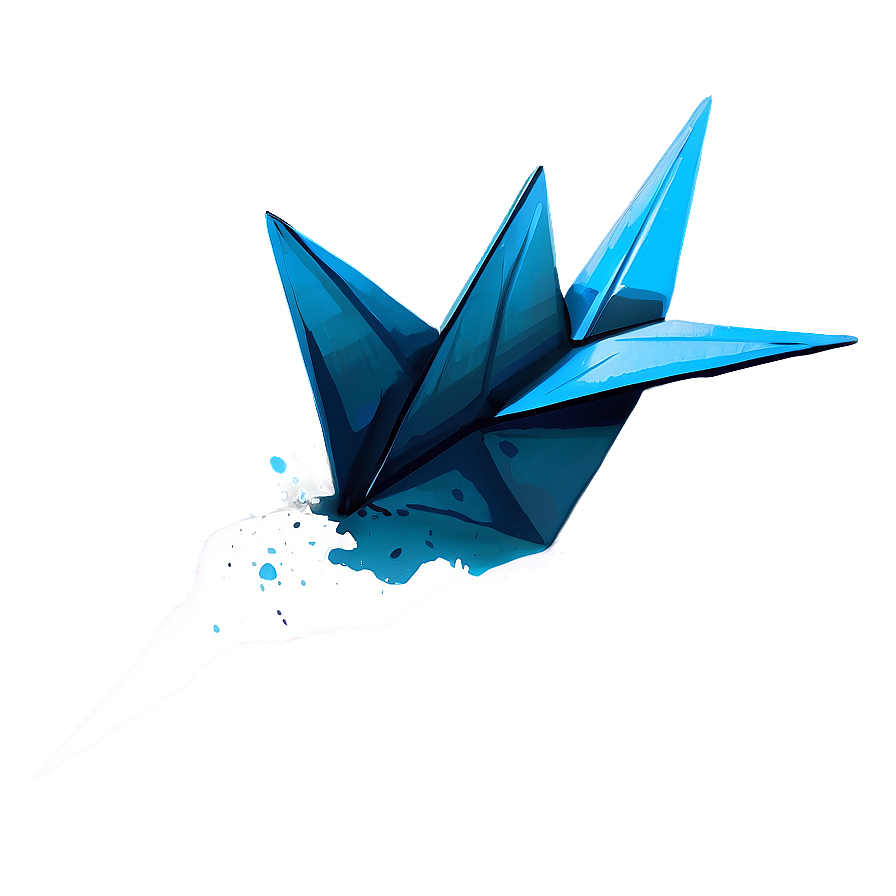 Paper Crane With Ink Splashes Png 06282024