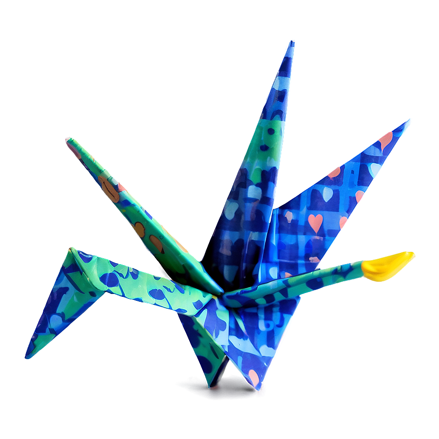 Paper Crane With Pattern Png Kkb5