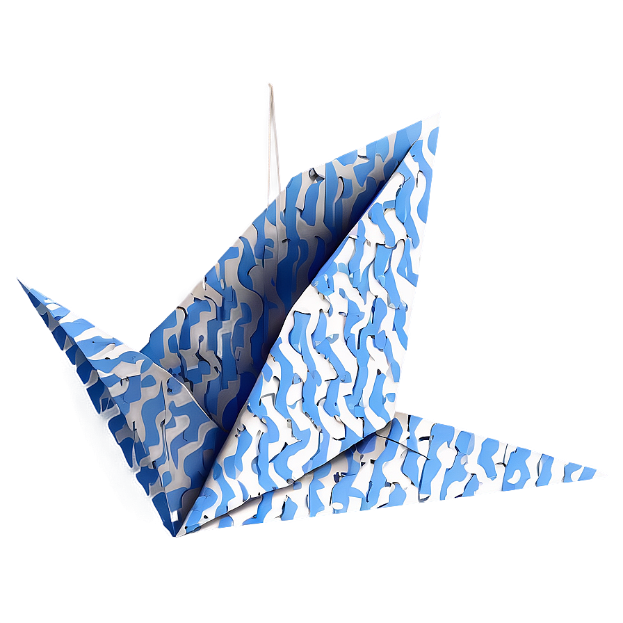 Paper Crane With Pattern Png Mry