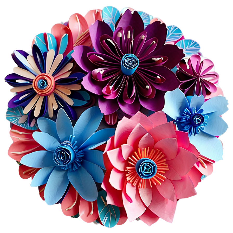 Paper Flower Cake Topper Png 06282024