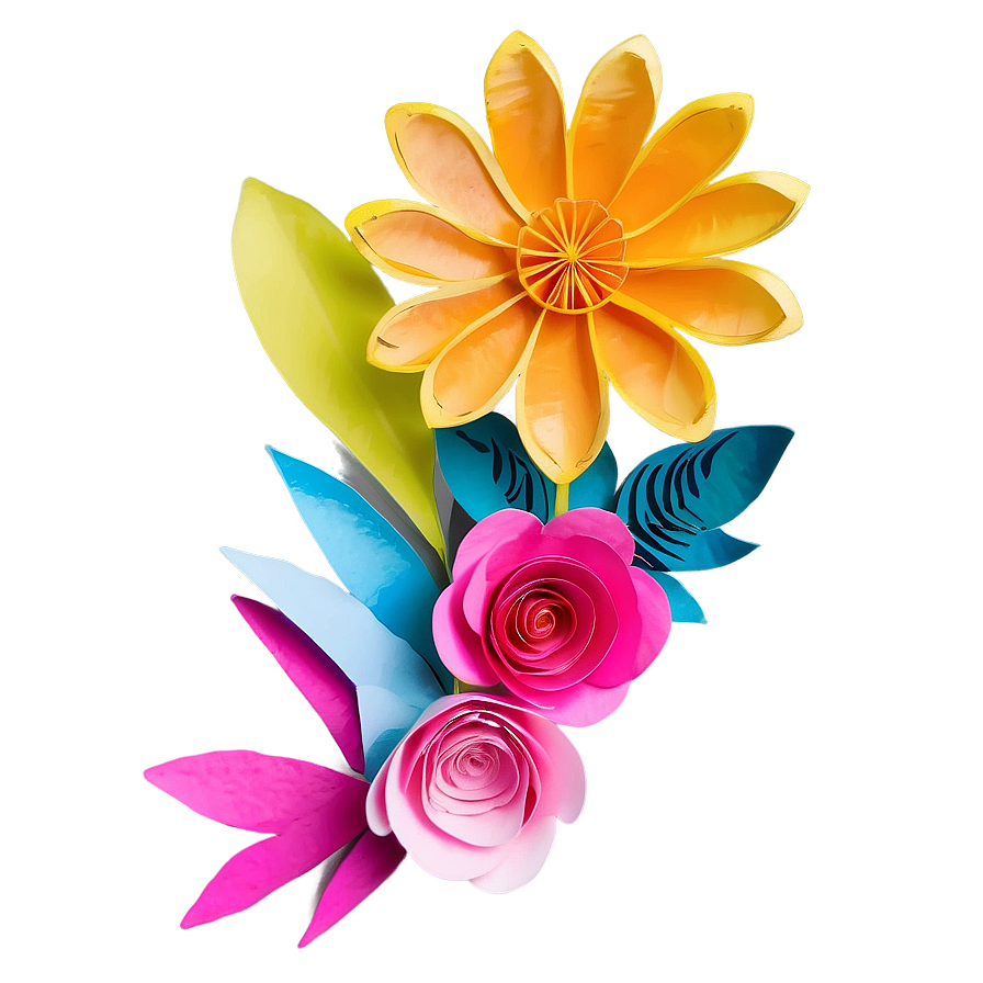 Paper Flower Cake Topper Png Vmr25