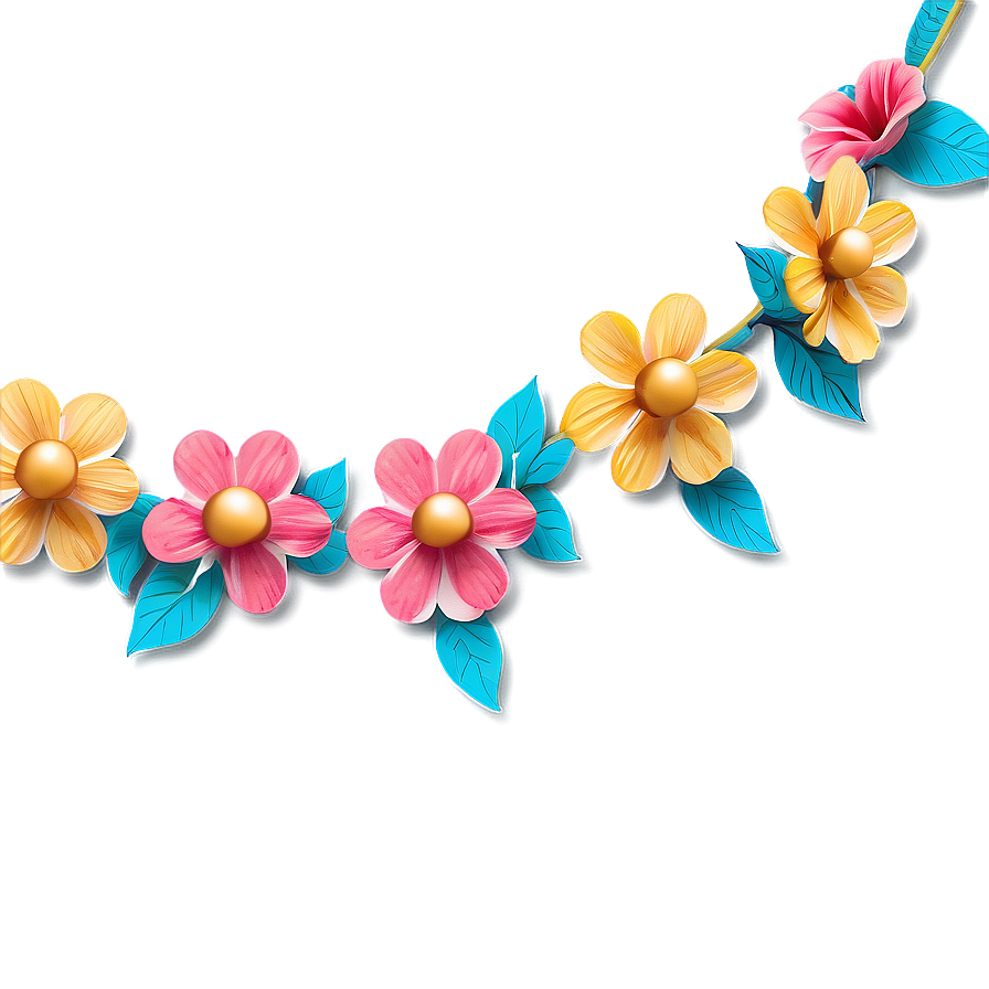 Paper Flower Garland Png Fqn