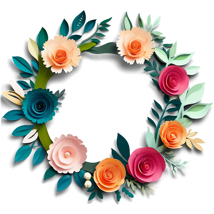 Paper Flower Wreath Diy Png 60