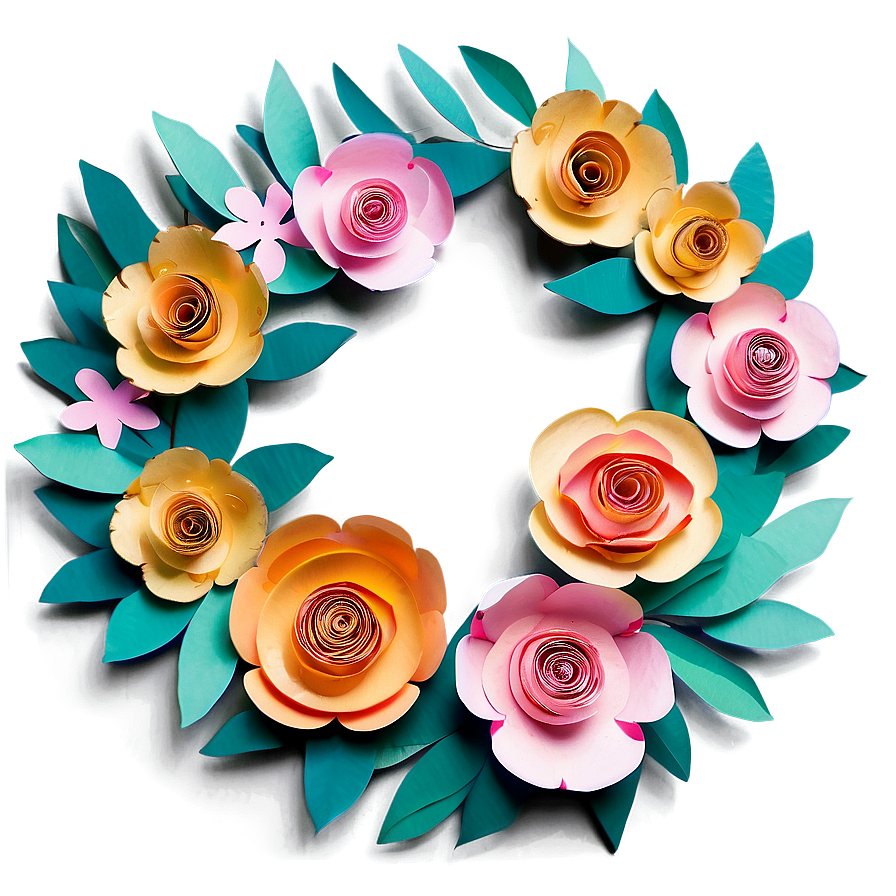 Paper Flower Wreath Diy Png Odt16