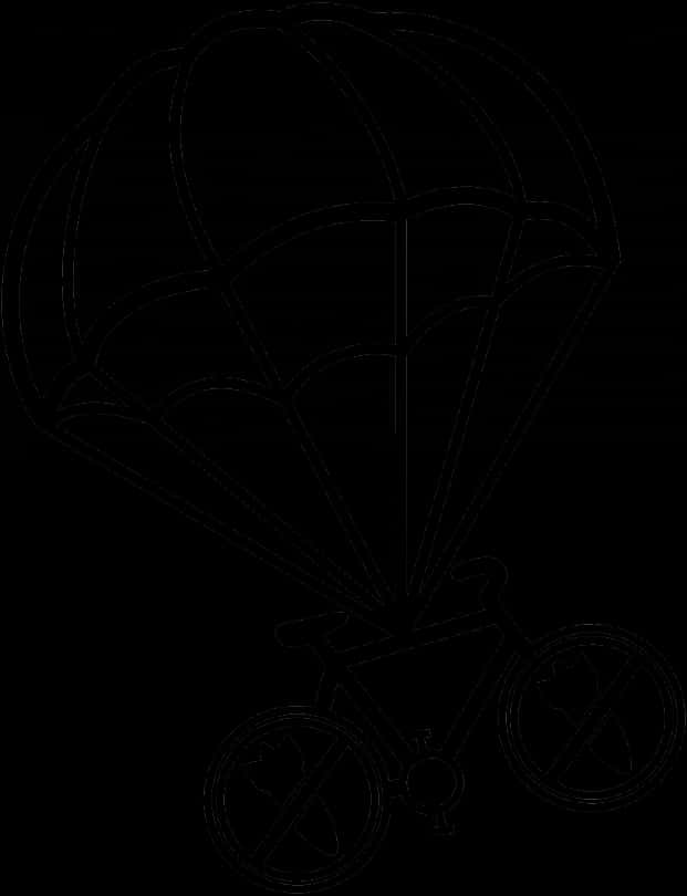 Parachute Bicycle Silhouette