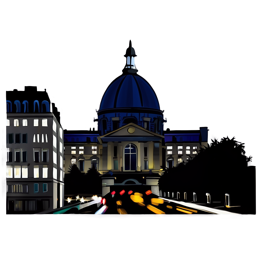 Paris By Night Cityscape Png Grl29