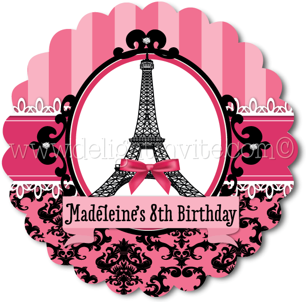 Paris Themed Birthday Invitation