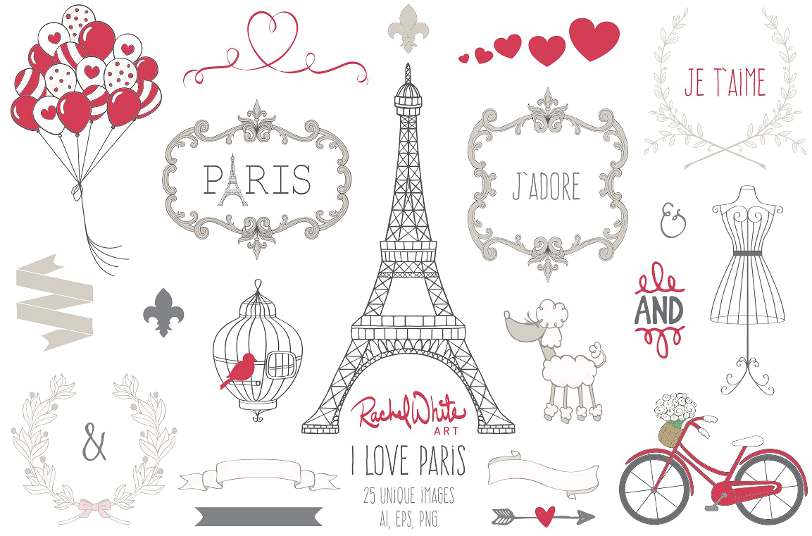 Paris Themed Scrapbooking Elements