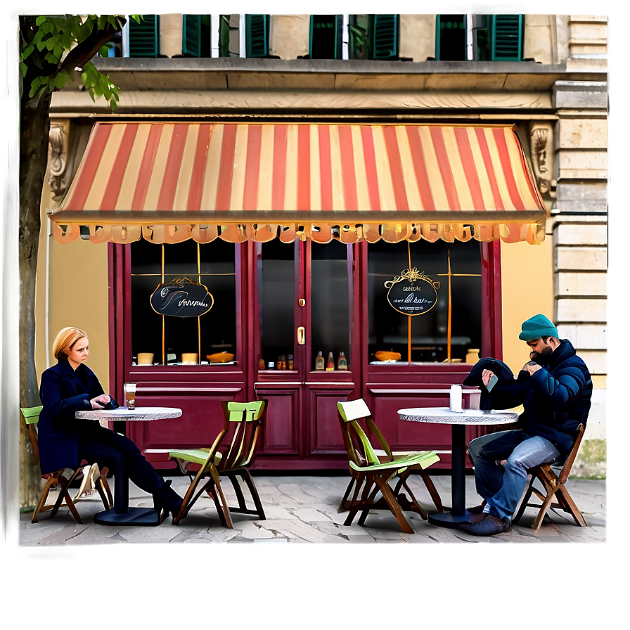 Parisian Cafe Scene Png 06232024