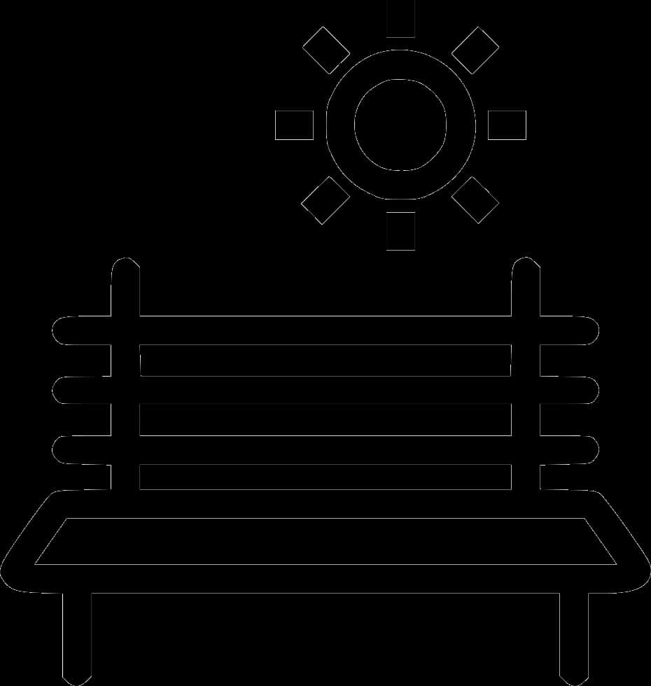 Park Bench Silhouette Sunny Backdrop