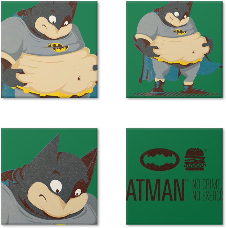 Parody Batman Fitness Challenge Coasters