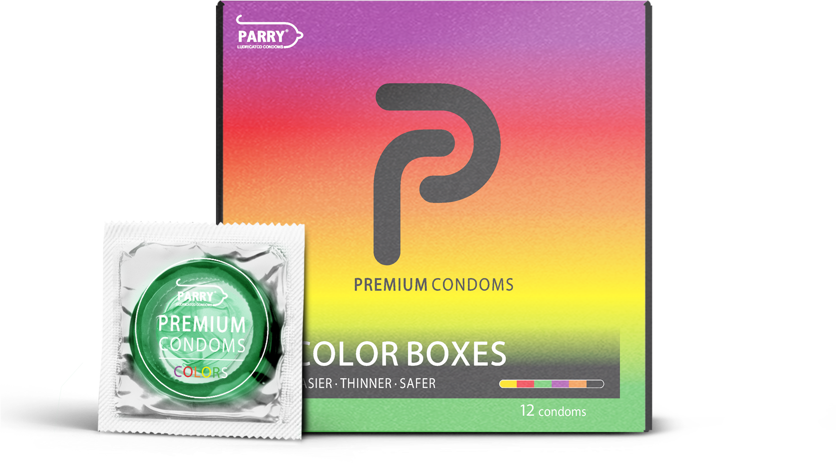 Parry Premium Condoms Colorful Packaging