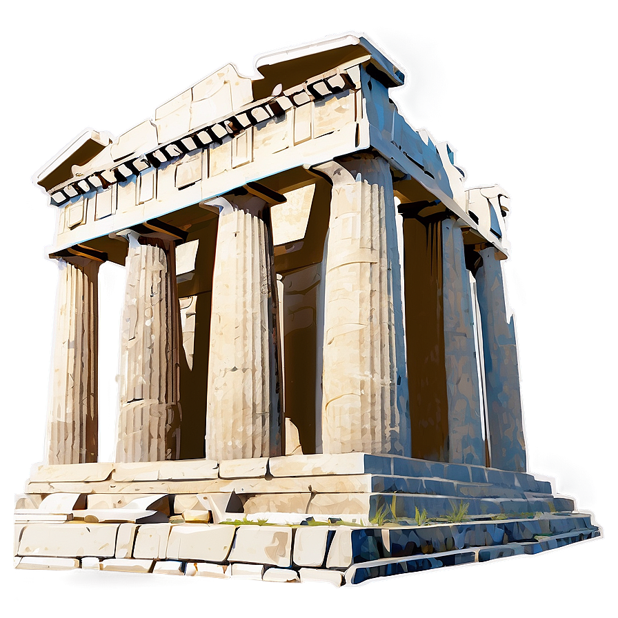 Parthenon Ruins Sketch Png Cau