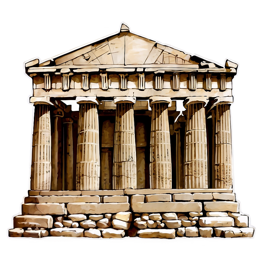 Parthenon Ruins Sketch Png Pdj