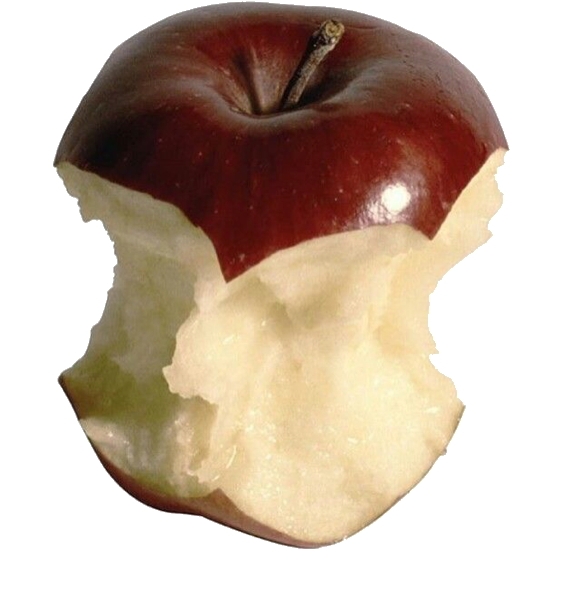 Partially Eaten Red Apple