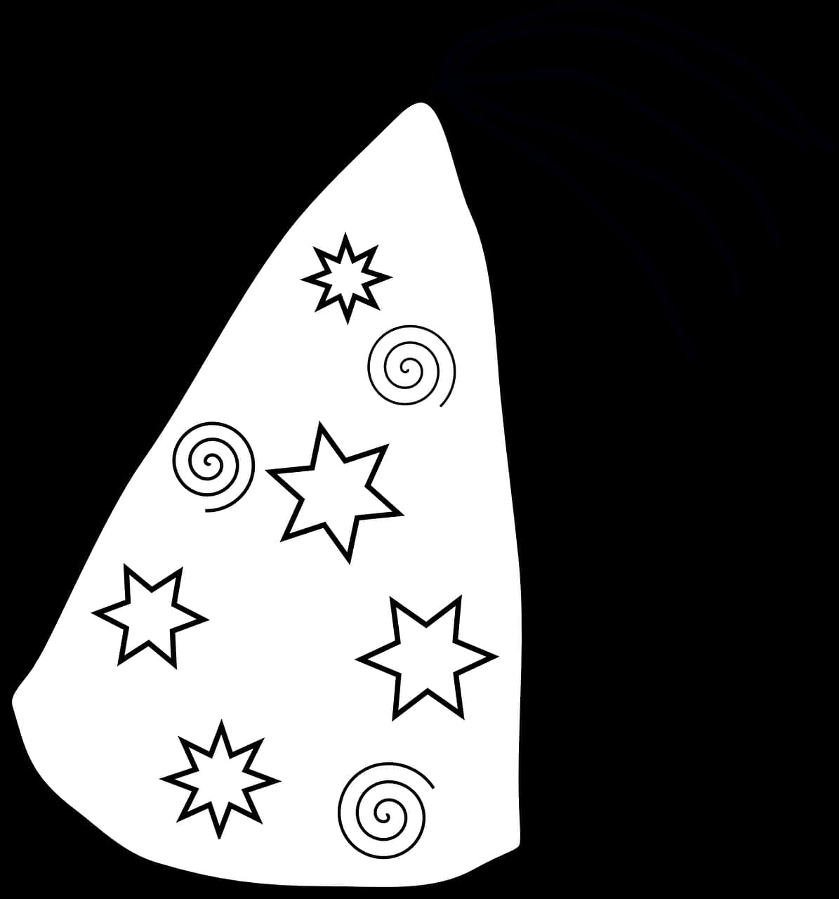 Party Hat Design Blackand White