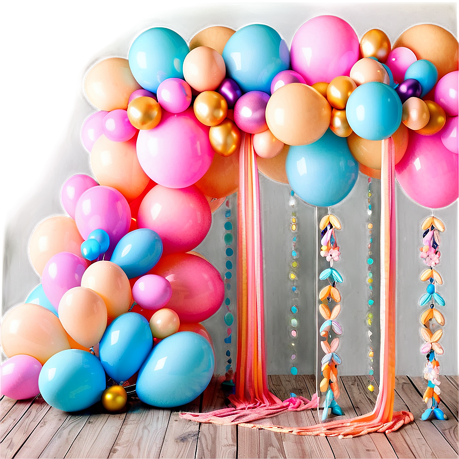 Pastel Balloon Garland Inspiration Png 10