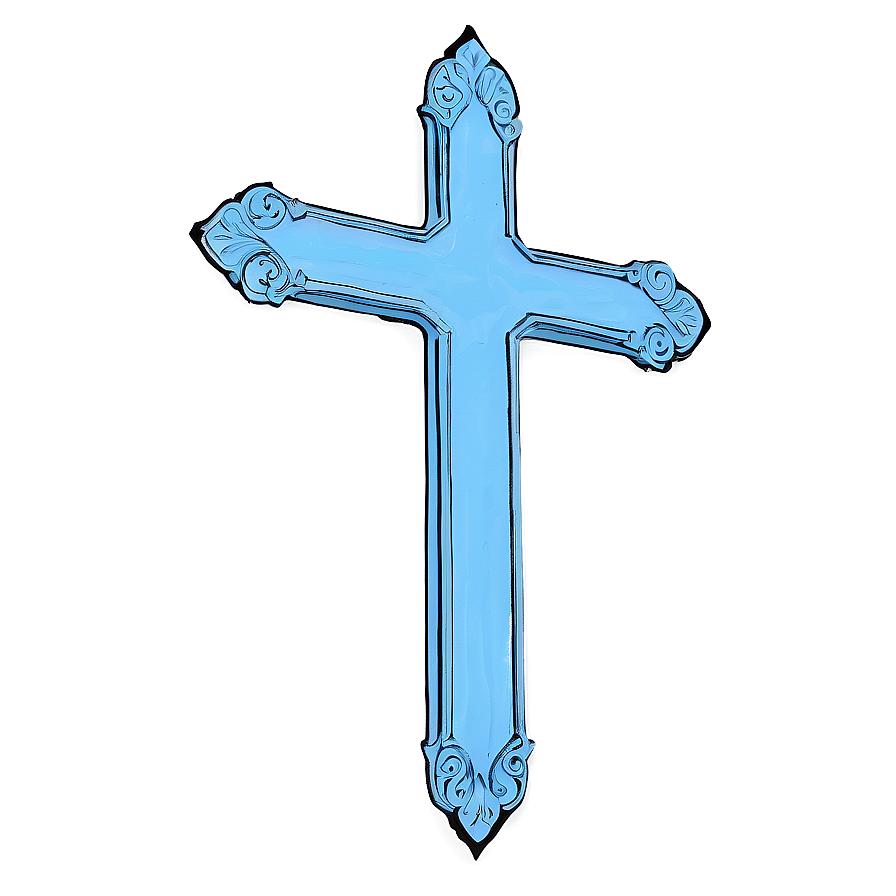 Pastel Blue Cross Png 06292024